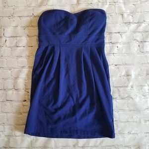 Forever 21 Blue Strapless Mini Dress